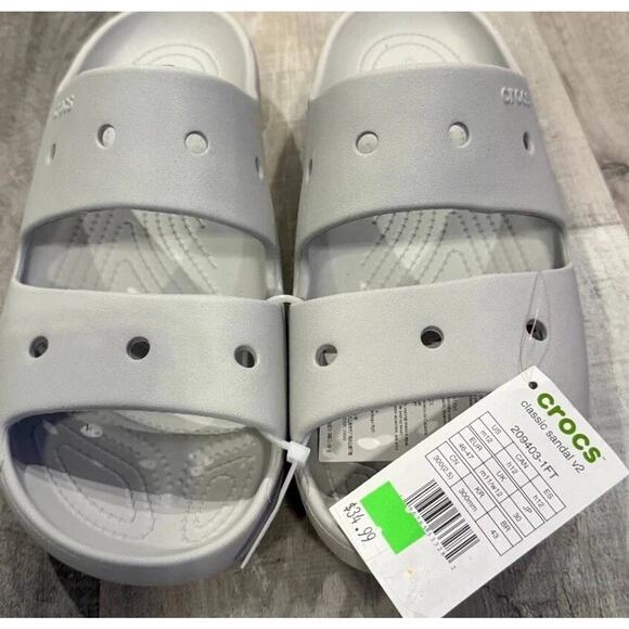 NWT Crocs Classic Slide Sandal Size M8/W10 Gray Rubber Casual Outdoor Slip On - Picture 2 of 7